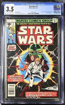 1977 Marvel Star Wars 1 CGC 3.5 NEWSSTAND 1st Luke Skywalker Leia Darth Vader