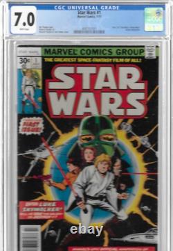 1977 Marvel Star Wars 1 CGC 7.0 NEWSSTAND 1st Luke Skywalker Leia Darth Vader 1977 Marvel Star Wars 1 CGC 7.0 NEWSSTAND 1st Luke Skywalker Leia Darth Vader