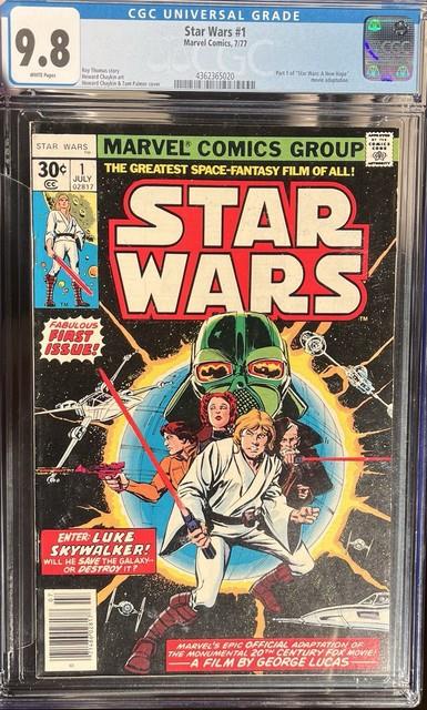1977 Marvel Star Wars Comic Issue #1 Eye Appeal White Pages Graded Cgc 9.8