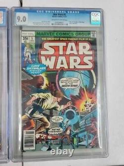 1977 Marvel Star Wars Comics #2 & #5 White Pages Graded Lot of 2