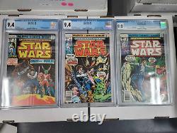 1978 Marvel Star Wars Comics #8-9, & 10 White Pages Lot 0f 3 Graded