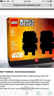 2017 New York Comic Con Lego Star Wars Brickheadz Exclusive 329 Pieces Rare