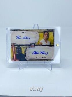 2022 TOPPS CHROME STAR WARS GALAXY DUAL AUTO Daisy Ridley/Adam Driver 1/1