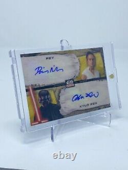 2022 TOPPS CHROME STAR WARS GALAXY DUAL AUTO Daisy Ridley/Adam Driver 1/1