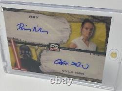 2022 TOPPS CHROME STAR WARS GALAXY DUAL AUTO Daisy Ridley/Adam Driver 1/1