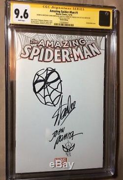 Amazing Spiderman 1 CGC 9.6 signed & sketch by Stan Lee & John Romita RARE
