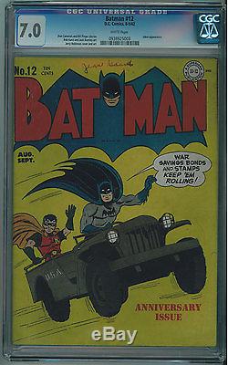 Batman #12 Cgc 7.0 War Bonds Cover White Pages Golden Age