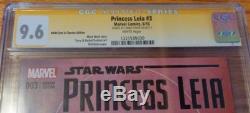CARRIE FISHER Signed 8/1/15 Princess LEIA #3 CGC SS 9.6 Star Wars BAM VARIANT