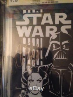 CARRIE FISHER Star Wars #1 Variant CGC 9.8 SS Darth Vader Princess Leia