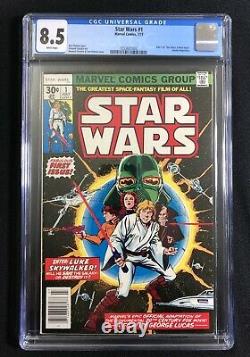 CGC 8.5 STAR WARS 1 Marvel 1977 A NEW HOPE 1st Print Luke Leia Vader White Pages