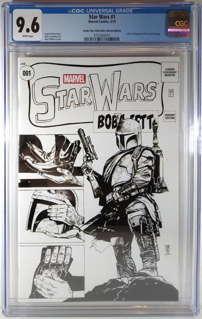 Cgc 9.6 Star Wars #1 Maleev Tales Of Suspense 39 Sketch Variant Mandalorian