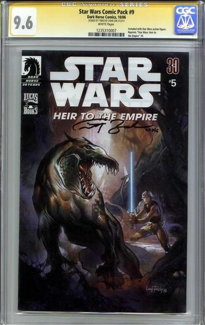 Cgc 9.6 Timothy Zahn Signed Star Wars Heir To The Empire #5 Comic Pack Thrawn