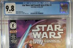 CGC 9.8 NM/MT STAR WARS JEDI COUNCIL ACTS OF WAR #1? 1st MASTER K'KRUHK