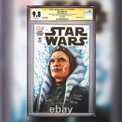 CGC 9.8 SS Star Wars #1 Variant signed by Rosario Dawson w Haverland art Ahsoka