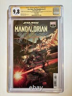 CGC 9.8 Star Wars THE MANDALORIAN #3 SIGNED 4X JEANTY SKETCH! RYAN STEGMAN +