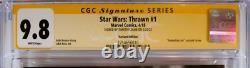 CGC 9.8 TIMOTHY ZAHN SIGNED STAR WARS THRAWN #1 ANIMATION 110 VARIANT Ahsoka