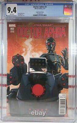 CGC DOCTOR APHRA #3 LOPEZ 125 DROIDS VARIANT? 1st MAGNA TOLVAN Star Wars