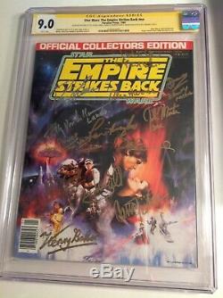 CGC SS 9.0 Star Wars The Empire Strikes Back signed Hamill, Fisher, Baker +11