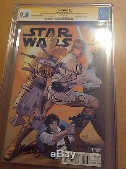 CGC SS 9.8 Star Wars #1 DF variant signed by Hamill, Fisher, Daniels & Baker