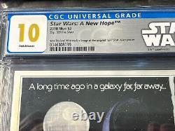 CGC STAR WARS A NEW HOPE 35g PURE SILVER FOIL CGC 10.0 Pristine