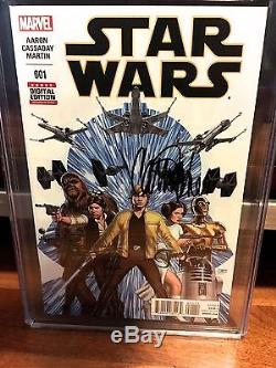 Carrie Fisher Signed Star Wars #1 Error 6th Print 9.8 Cgc 3 Leia, Bulloch, Prowse