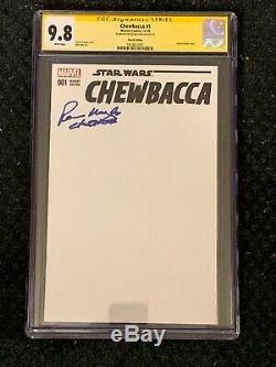 Chewbacca #1 CGC 9.8 SS Peter Mayhew RIP Blank Sketch Cover Star Wars Add Art