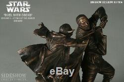 Duel With Dooku Yoda Vs Faux Bronze Diorama Sideshow Brand New Star Wars #10