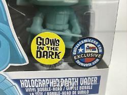 Funko POP! Star Wars #33 Holographic Darth Vader Dallas Comic Con GITD WithStack