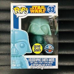 Funko Pop Star Wars Holographic Darth Vader #33 Dallas Comic Con Exclusive GITD