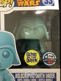 Funko Pop! Vinyl Star Wars Holographic Darth Vader #33 Dallas Comic Con RARE