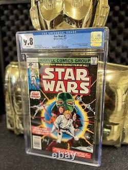 July 1977 Marvel Star Wars #1 CGC 9.8 MINT Newsstand Edition WHITE PAGES