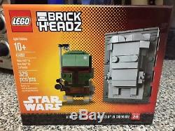 LEGO Star Wars BrickHeadz NYCC Comic Con Exclusive Boba Fett Han Solo Carbonite