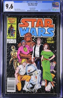 Marvel Comics Star Wars #107 1986 CGC 9.6 Last Issue Newsstand Edition