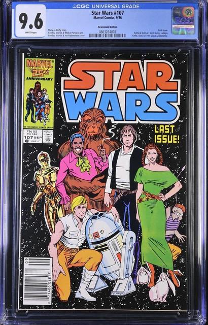 Marvel Comics Star Wars #107 1986 Cgc 9.6 Last Issue Newsstand Edition