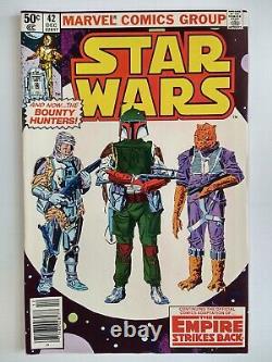 Marvel Comics Star Wars #42 Newsstand 1st Appearances Bounty Hunters VF- 7.5
