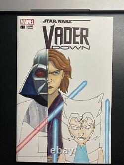 Marvel Comics Star Wars Vader Down #1 sketch cover commission Ahsoka Tano topps