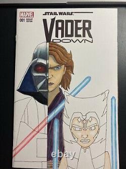 Marvel Comics Star Wars Vader Down #1 sketch cover commission Ahsoka Tano topps