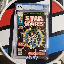 Marvel STAR WARS #1 1977 1st Print CGC 7.5 WHITE Newsstand KEY ISSUE Vader Luke