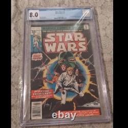 Marvel STAR WARS #1 1977 1st Print CGC 8.0 Newsstand KEY ISSUE Vader Luke 1st Ap