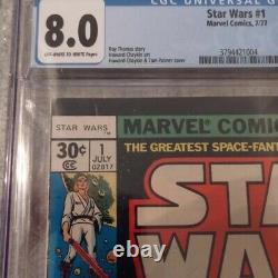 Marvel STAR WARS #1 1977 1st Print CGC 8.0 Newsstand KEY ISSUE Vader Luke 1st Ap