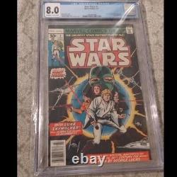 Marvel STAR WARS #1 1977 1st Print CGC 8.0 Newsstand KEY ISSUE Vader Luke 1st Ap