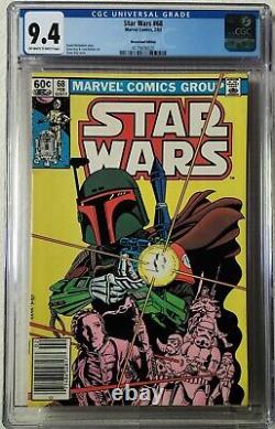 Marvel Star Wars #68 CGC 9.4 Newsstand classic Boba Fett Cover White Pages