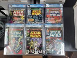 Marvel Star Wars Comics # 20-21-25-26-27-28 White Pages Graded Lot of 6 READ