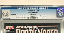 Marvel Star Wars Darth Vader #3 May 2015 CGC 9.8 Variant 1st Aphra BT-1 (BB MO)