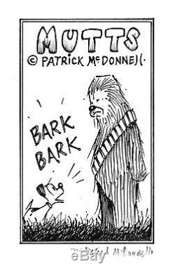 NCS Original MUTTS Comic Strip art by PATRICK MCDONNELL Star Wars theme