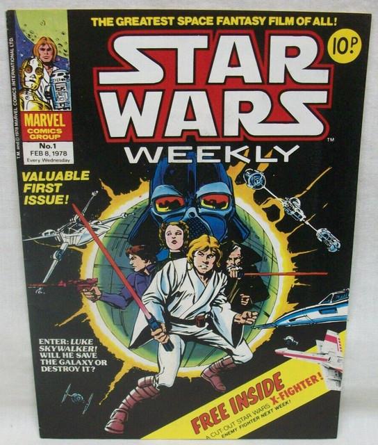 Nm Original Star Wars Weekly No. 1 Feb 8, 1978 Complete Withx-fighter Cut-out
