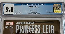 PRINCESS LEIA Star Wars #1 CGC 9.8 Granov Color Variant Cover 2015 Rare HTF