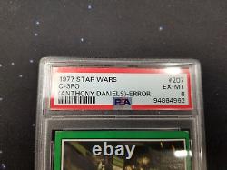 PSA 6 EX-MT Grade 1977 Star Wars C-3PO (Anthony Daniels) #207 Error Topps Card PSA 6 EX-MT Grade 1977 Star Wars C-3PO (Anthony Daniels) #207 Error Topps Card