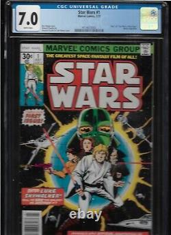 RARE 1977 1st ISSUE STAR WARS MARVEL COMIC BOOK CGC 7.0