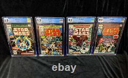 RARE 1977 Star Wars 35 Cent Variants CGC # 1 6.5, # 2 9.2, # 3 9.2, # 4 9.0